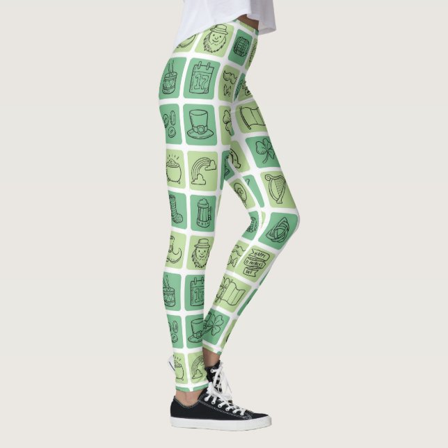 St. Patrick's Hand Drawn Icons ID635 Leggings (Right)