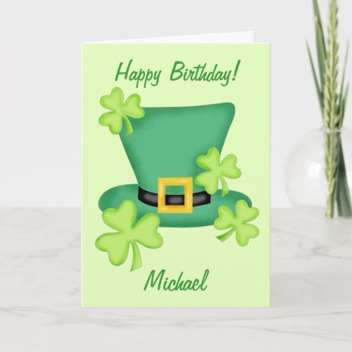 St Patricks Happy Birthday Name Personalized Card