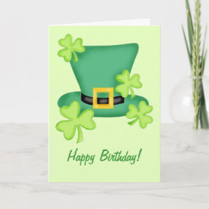 St. Patrick's Happy Birthday Shamrock Card
