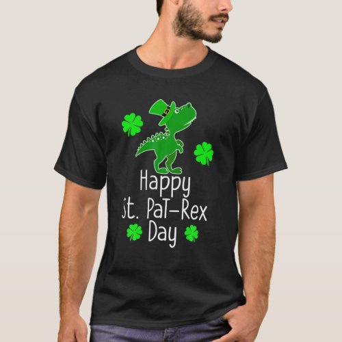 St Patricks HAPPY ST PAREX DAY Rex Dinosaur Funny T_Shirt