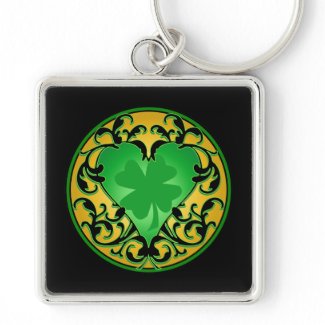 St. Patrick's Heart Lucky Charm keychain