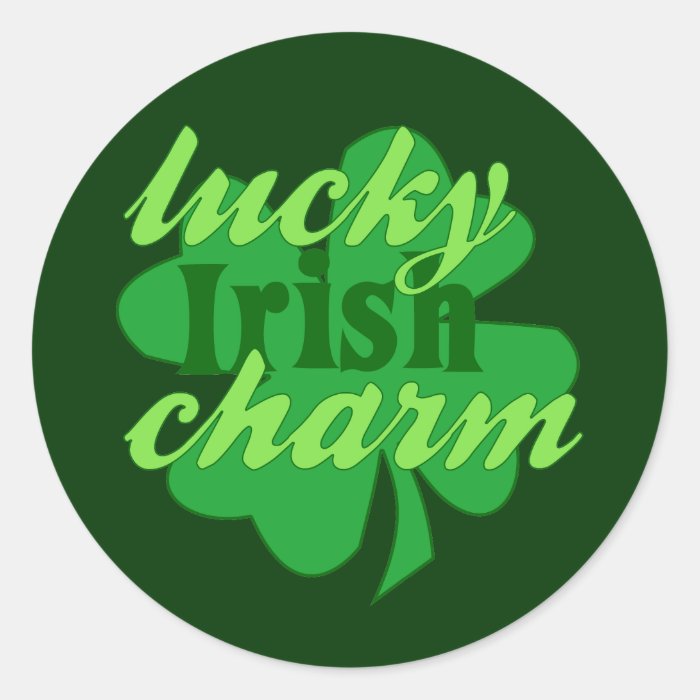 St. Patrick's Heart Lucky Charm Round Stickers