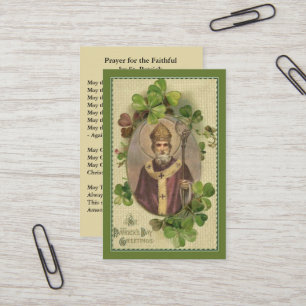 St. Patrick's Holy Card Shamrocks Bishop