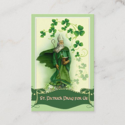 St Patricks  Holy Card with Beautiful Prayer