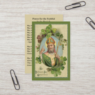 St. Patrick's Holy Card with Irish Prayer