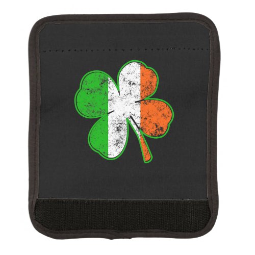 St Patricks Irish Flag Shamrock in grunge style Luggage Handle Wrap