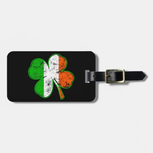 St Patricks Irish Flag Shamrock in grunge style Luggage Tag