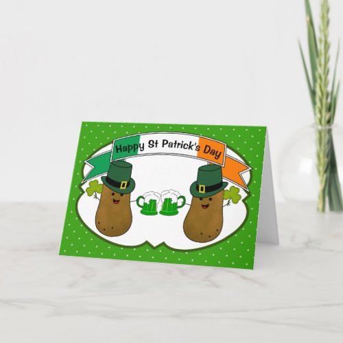 St Patricks Irish Potato Personalized Card