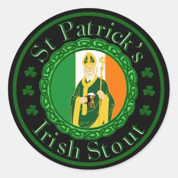 St. Patrick's Irish Stout Classic Round Sticker by Pot_of_Gold at Zazzle