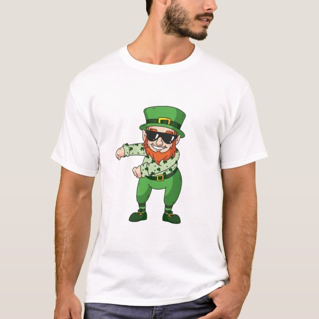 st patricks leprechaun flossing dancing T-Shirt (Front)