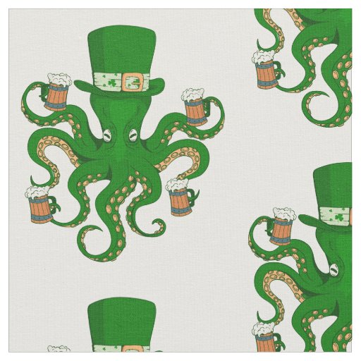 st patricks leprechaun octopus fabric