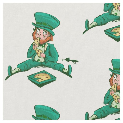 st patricks leprechaun pizza fabric