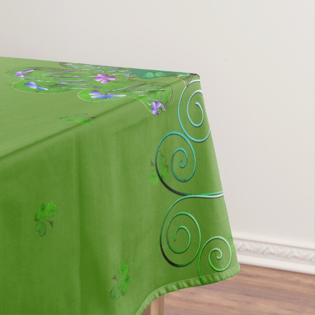 St. Patrick's Leprechaun Shamrocks Tablecloth (In Situ)