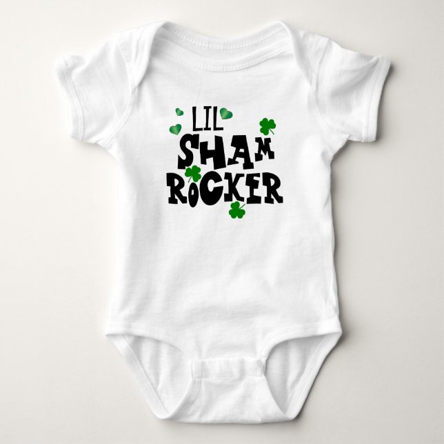 St Patrick's  Lil Sham-rocker Baby Body Suit Baby Bodysuit (Front)