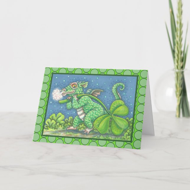 ST. PATRICK'S LITTLE IRISH DRAGON GREETING CARD (Front)