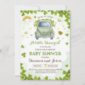 St Patrick's Little Shamrock Drive By Baby Shower Invitation (Front)