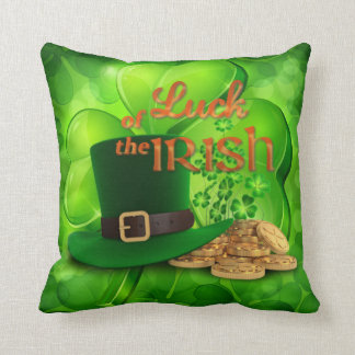 St. Patrick's - "Luck of the Irish" - Shamrock Throw Pillow