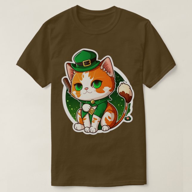 St Patricks Lucky Cat T-Shirt (Design Front)