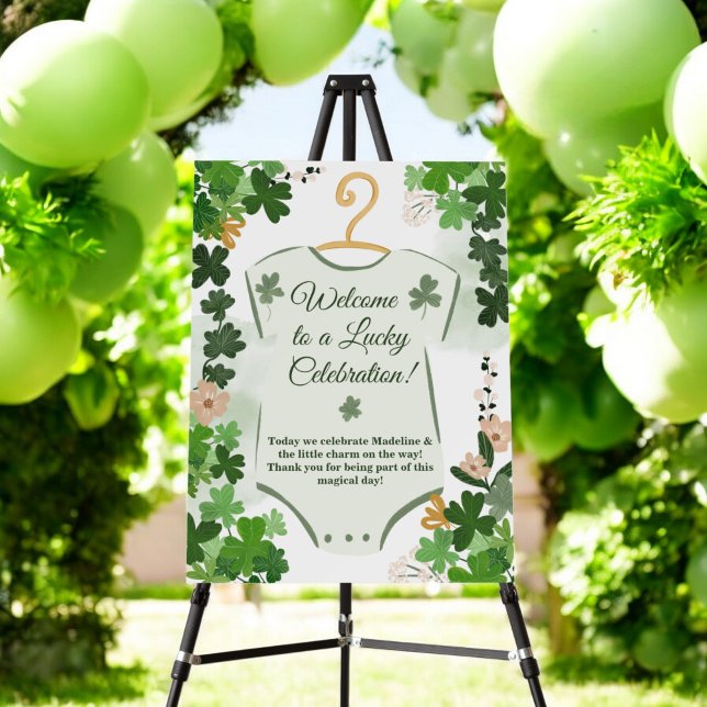St. Patrick's Lucky Charm Baby Shower Welcome Foam Board (St. Patrick's Lucky Charm Baby Shower Welcome Foam Board)