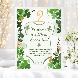 St. Patrick's Lucky Charm Baby Shower Welcome Poster