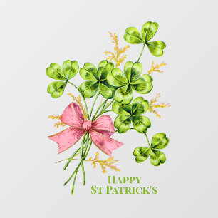 St Patrick's Lucky Charm Shamrocks Vintage Cute Window Cling
