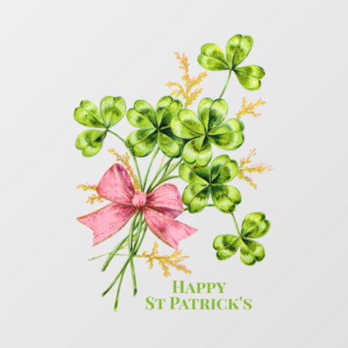 St Patricks Lucky Charm Shamrocks Vintage Cute Window Cling