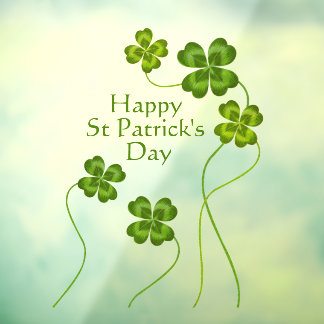 St Patrick's Lucky Charm Shamrocks Vintage Cute Window Cling