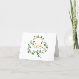 St. Patricks Lucky Clover Thank You Card