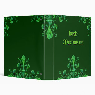 St. Patrick's Lucky Fleur de lis 3 Ring Binder