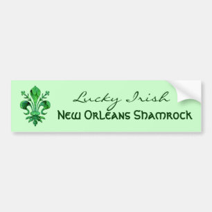 St. Patrick's Lucky Fleur de lis Bumper Sticker