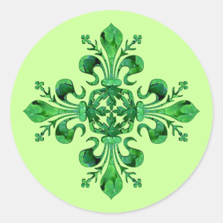 St. Patrick's Lucky Fleur de lis Classic Round Sticker