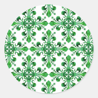 St. Patrick's Lucky Fleur de lis Classic Round Sticker