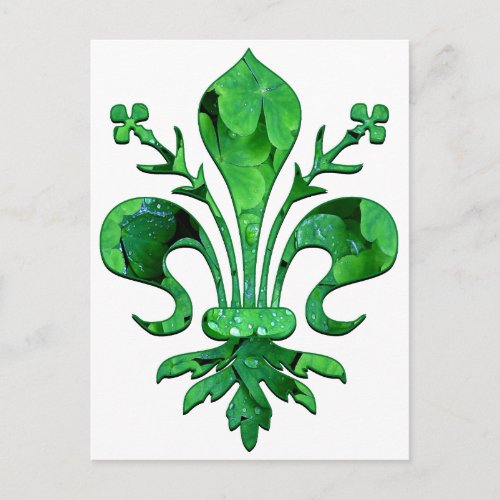 St Patricks Lucky Fleur de lis Postcard