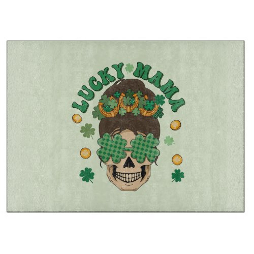 St Patricks Lucky Mama Skeleton Cutting Board