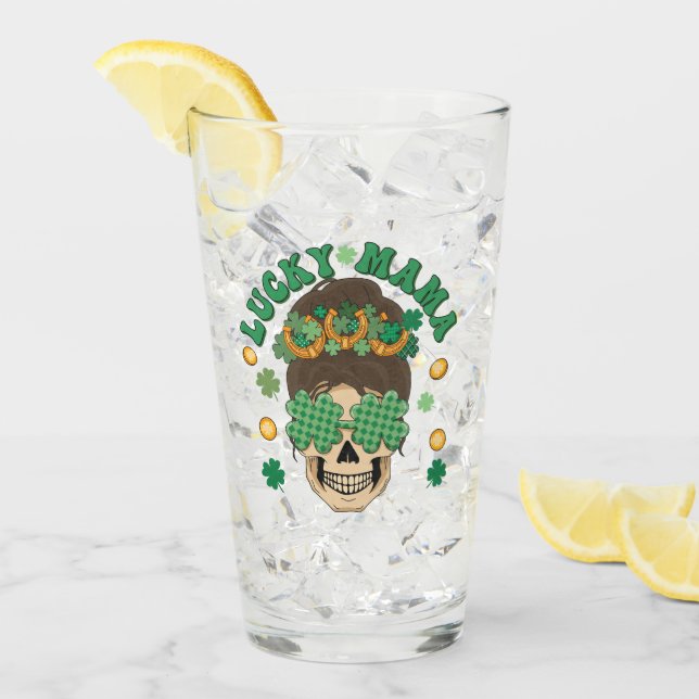 St. Patrick's Lucky Mama Skeleton  Glass (Front Ice)