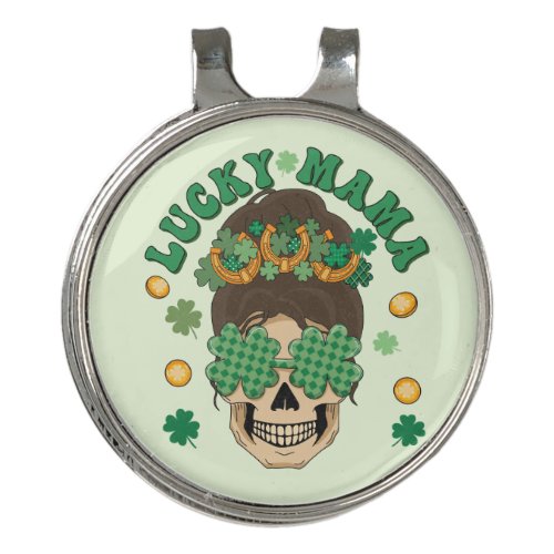 St Patricks Lucky Mama Skeleton Golf Hat Clip