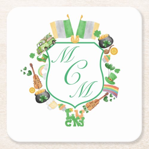  St Patricks Lucky Monogram Coaster