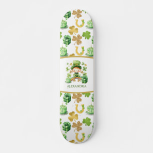 St Patricks Lucky One Birthday  Skateboard
