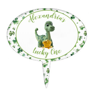St Patricks Lucky One Dinosaur Cake Topper