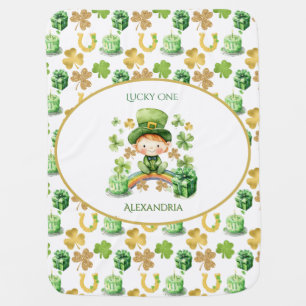 St Patricks Lucky One First Birthday Baby Blanket