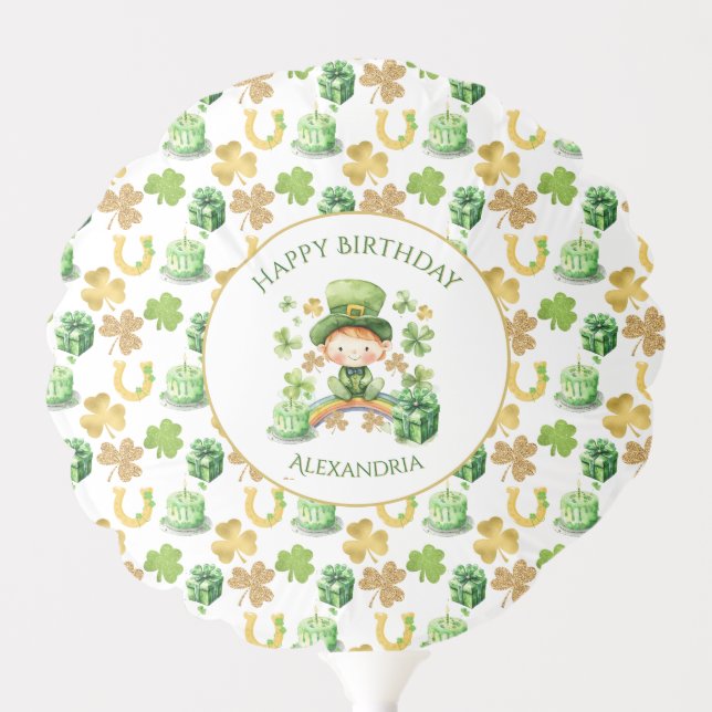 St Patricks Lucky One First Birthday  Balloon (Front)