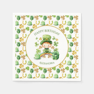 St Patricks Lucky One First Birthday Napkins
