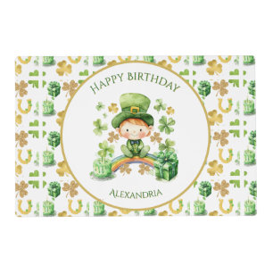 St Patricks Lucky One First Birthday  Placemat