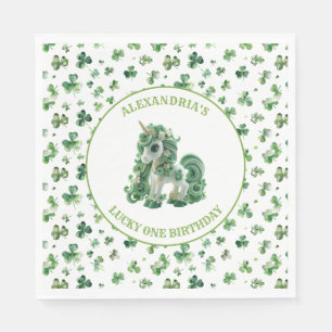 St Patricks Lucky One Unicorn Paper Napkins
