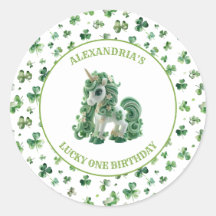 St Patricks Lucky One Unicorn Sticker