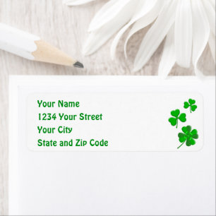 St Patrick's Lucky Shamrock Personalized Address Label