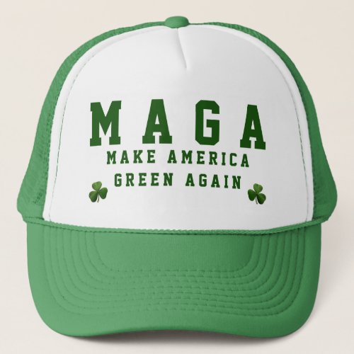 St Patricks MAGA Make America Green Again Trucker Hat