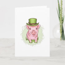 St Patrick's mini pig Card