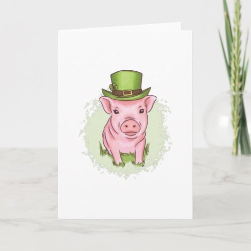 St Patricks mini pig Card