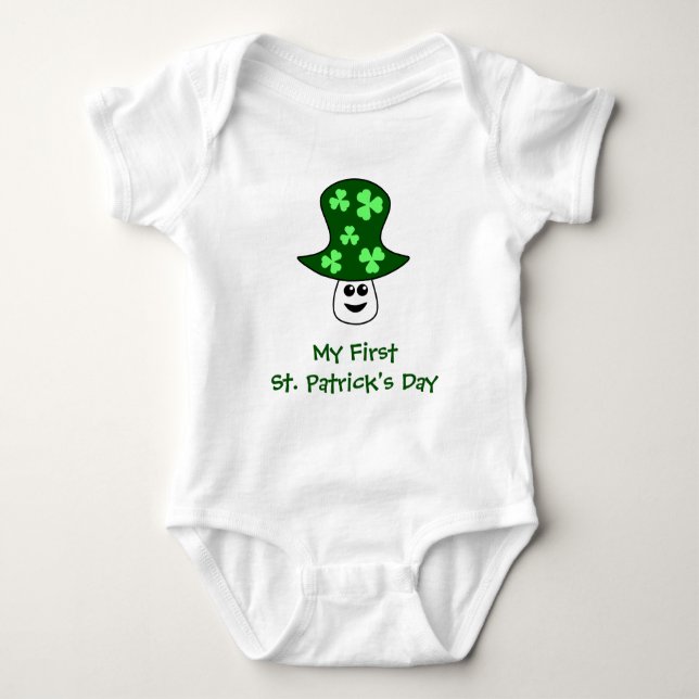 St. Patrick's Mushroom Baby Bodysuit (Front)
